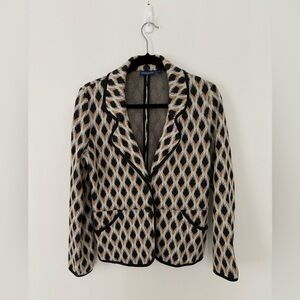 Pendleton Cotton Blazer M | Southwestern Geometric Print | Boho Western Jacket